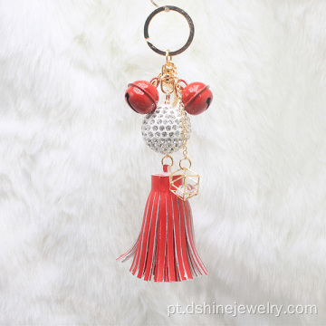 Chaveiro de Tassel de couro com fecho para saco Shambala pingente